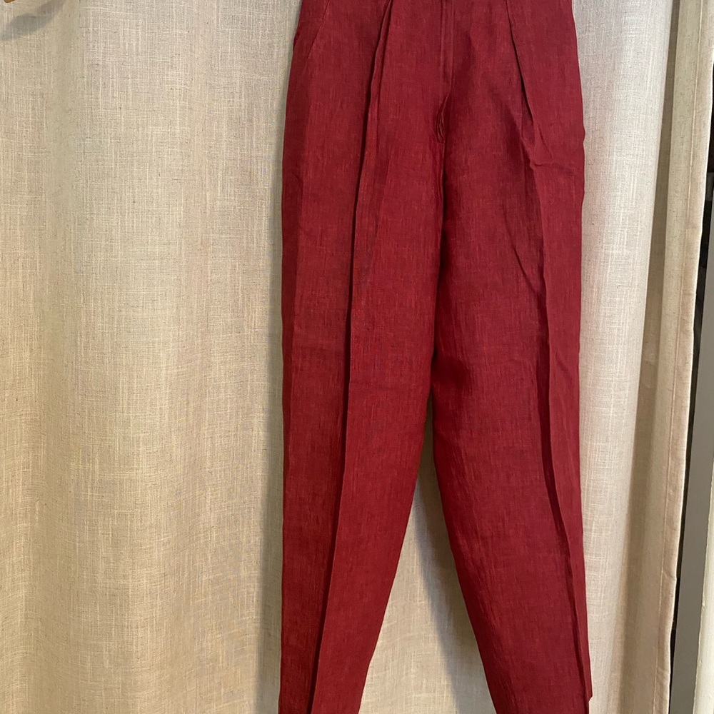 Jones New York Red Dress Pants High-Waisted Tapered